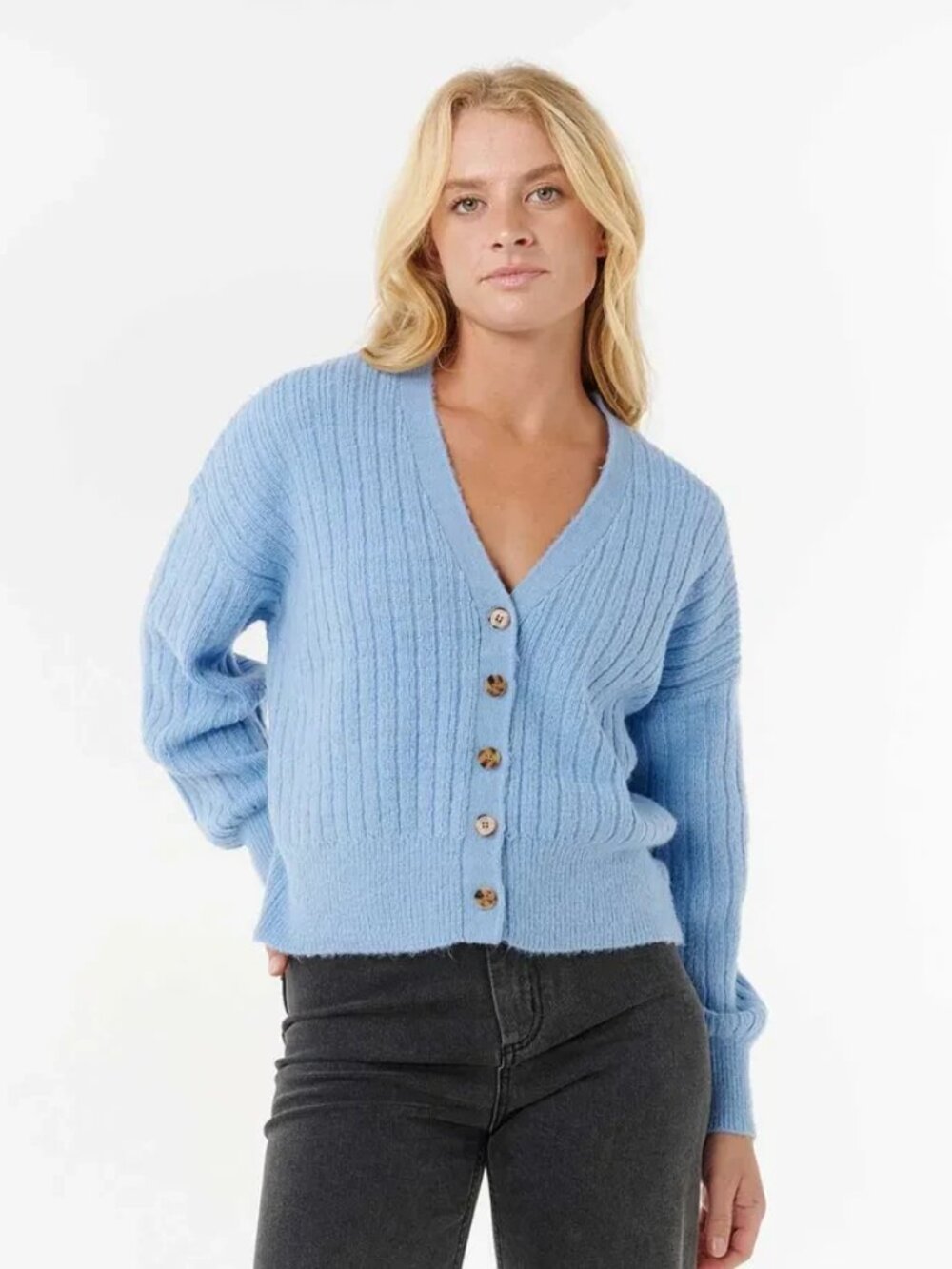NWT S Mid Blue Rip Curl Afterglow Cardigan Sweater